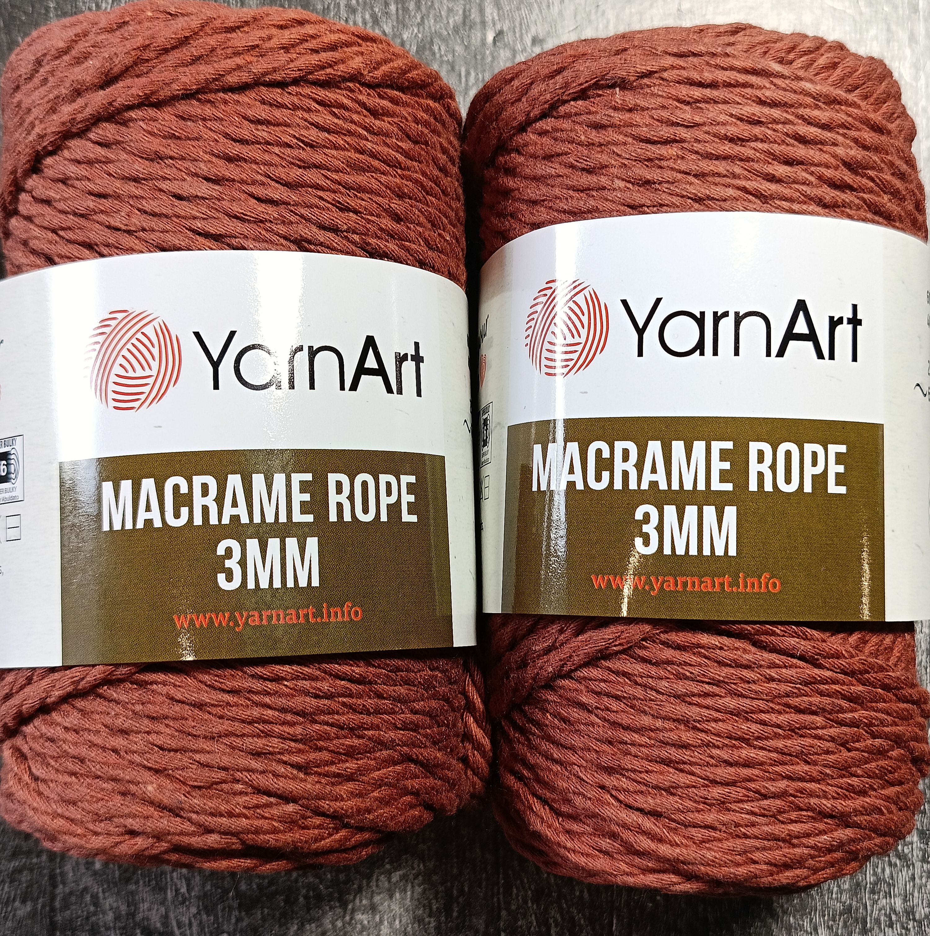 Пряжа YarnArt Macrame Rope 3мм в наличии и на заказ