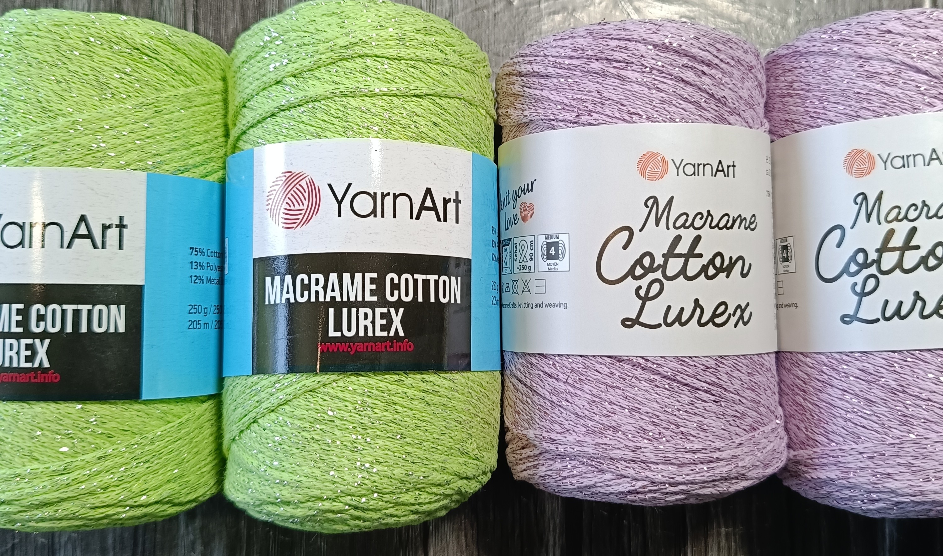 Пряжа Yarnart Macrame Cotton Lurex  в наличии и на заказ