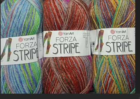 Носочная пряжа YarnArt Forza Stripe в Сочи — купить самополоску для носков